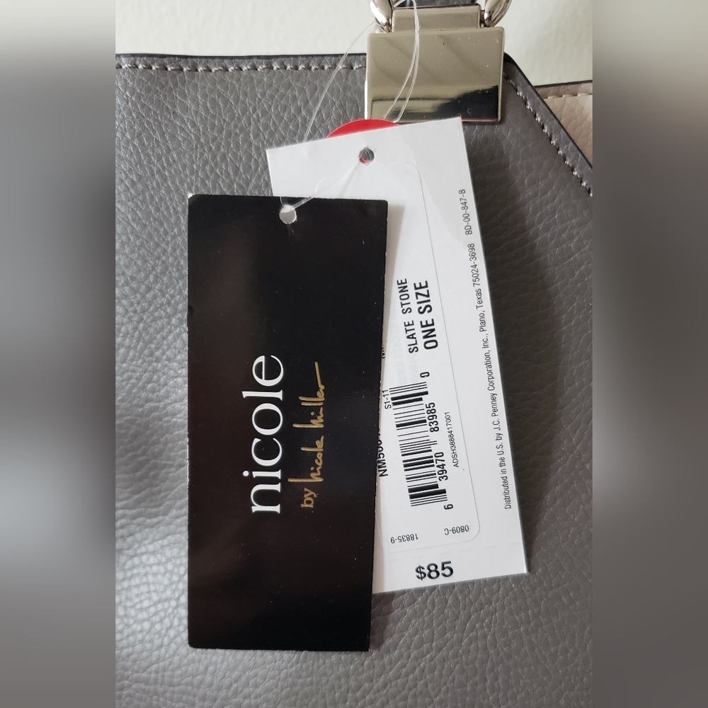 Nicole by Nicole Miller Gray and Cream Tote Bag - Picture 4 of 10
